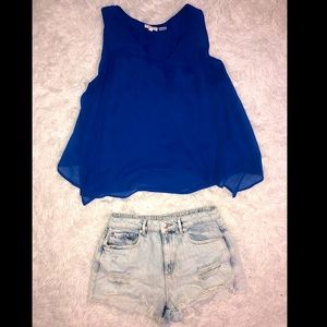 V-neck High Low Swing Top